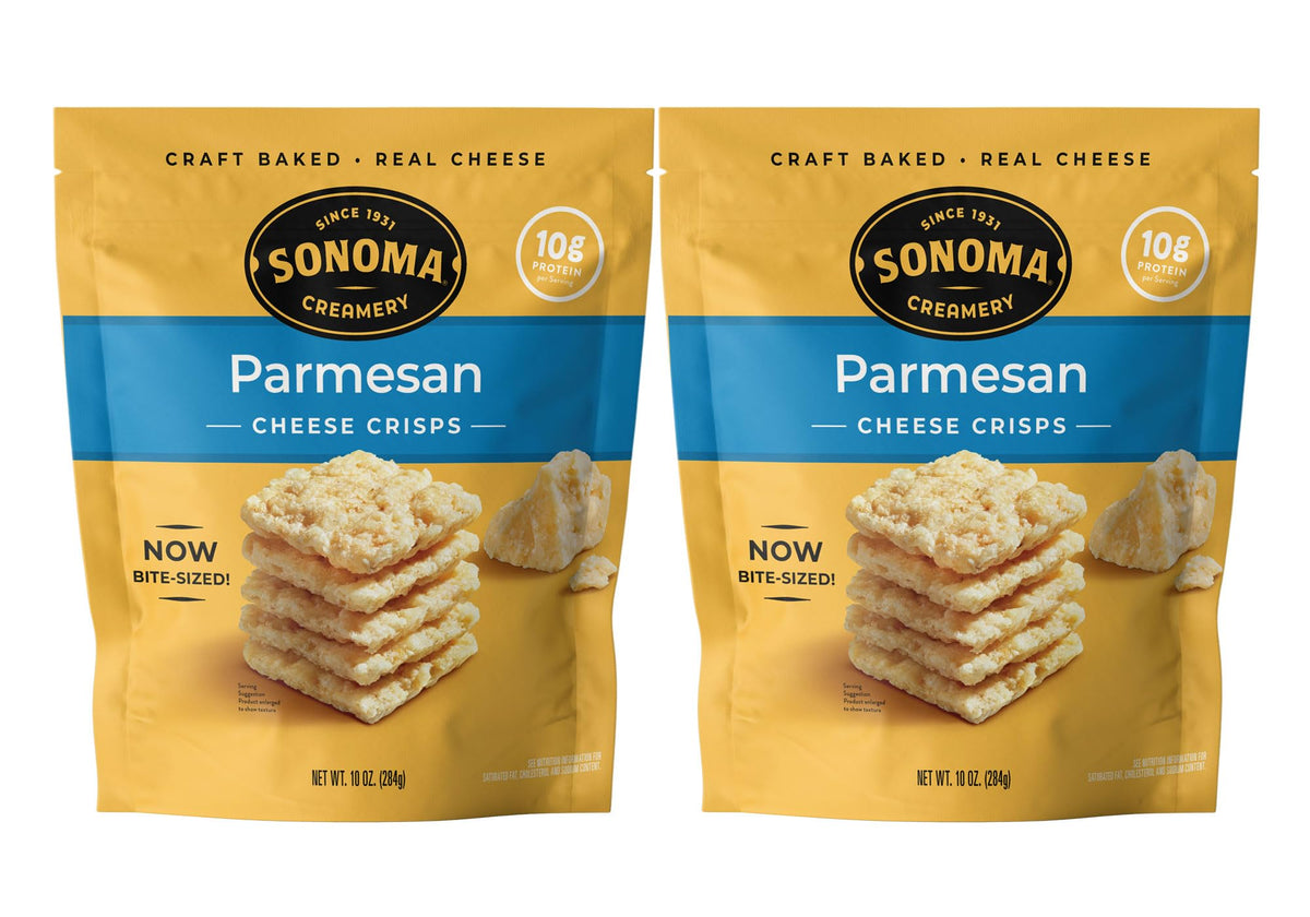 Sonoma Creamery Parmesan Cheese Crisps 10oz Two-Pack – High Protein, Gluten Free, Low Carb