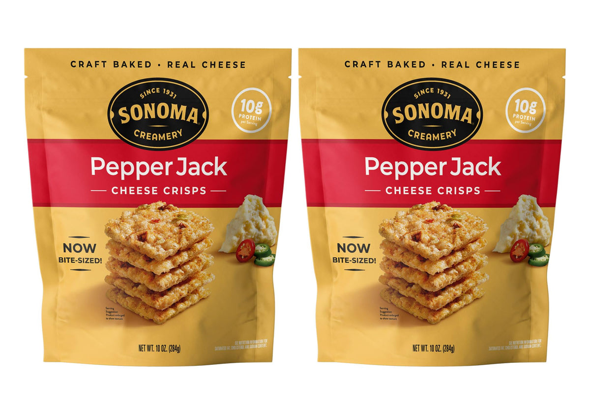 Sonoma Creamery Pepper Jack Cheese Crisps – 2x10 oz, High Protein, Low Carb, Gluten Free