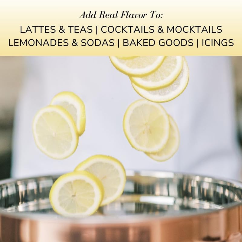 Sonoma Syrup Co. Meyer Lemon Infused Simple Syrup 12.7 fl oz | For Coffee, Cocktails & Cooking | Hand Crafted in the USA