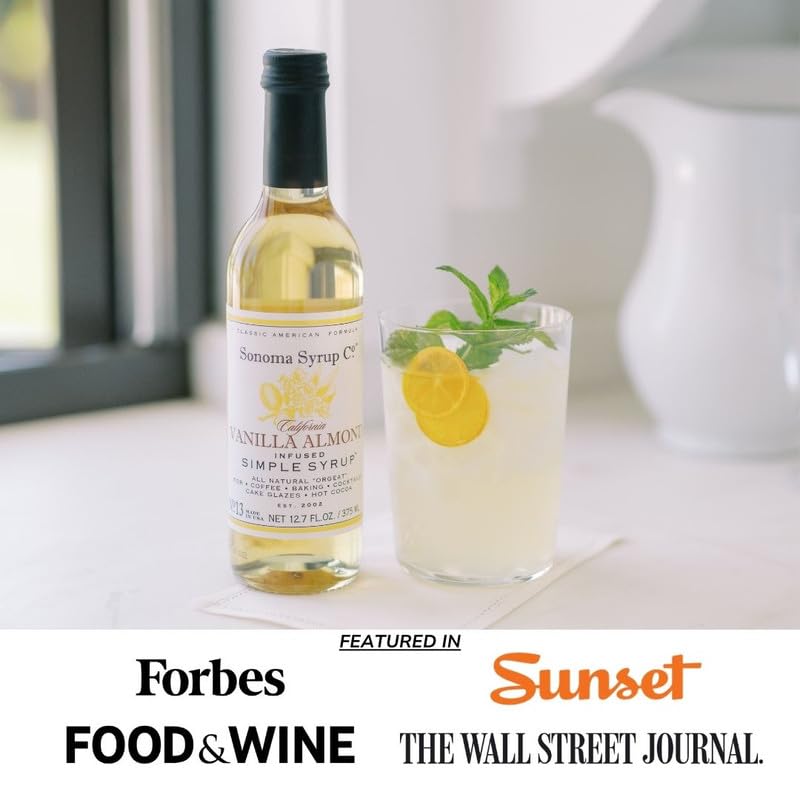 Sonoma Syrup Co Vanilla Almond Infused Simple Syrup 12.7 fl oz – Cocktails, Tea & Baking
