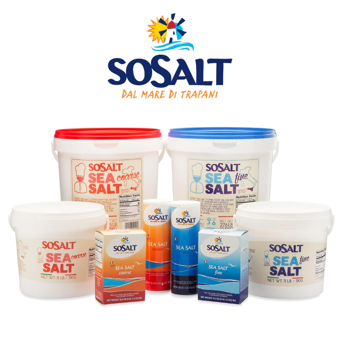 SOSALT Dal Mare di Trapani Coarse Sicilian Sea Salt – 22 lb Bulk