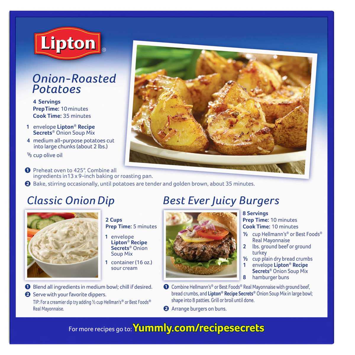 SOUP SECRETS Lipton Onion Soup & Dip Mix — 24 Single-Serve Envelopes