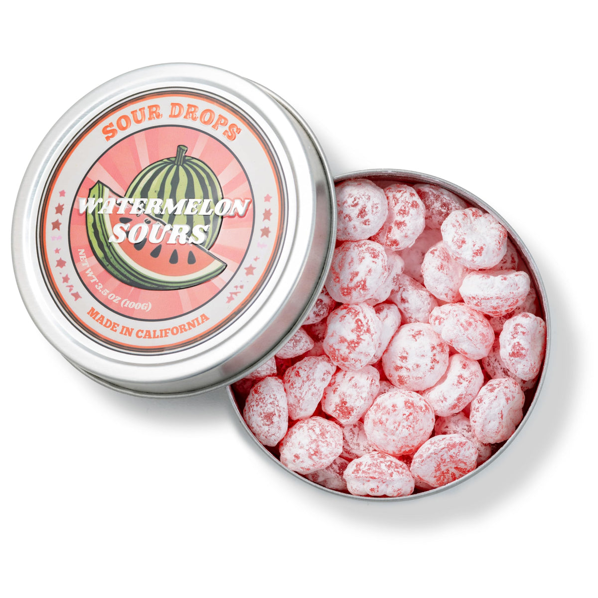 Sour Drops 3 Gift Tins – Small Batch Fruit Sours: Tangerine, Watermelon & Blue Raspberry | Vegan & Gluten Free