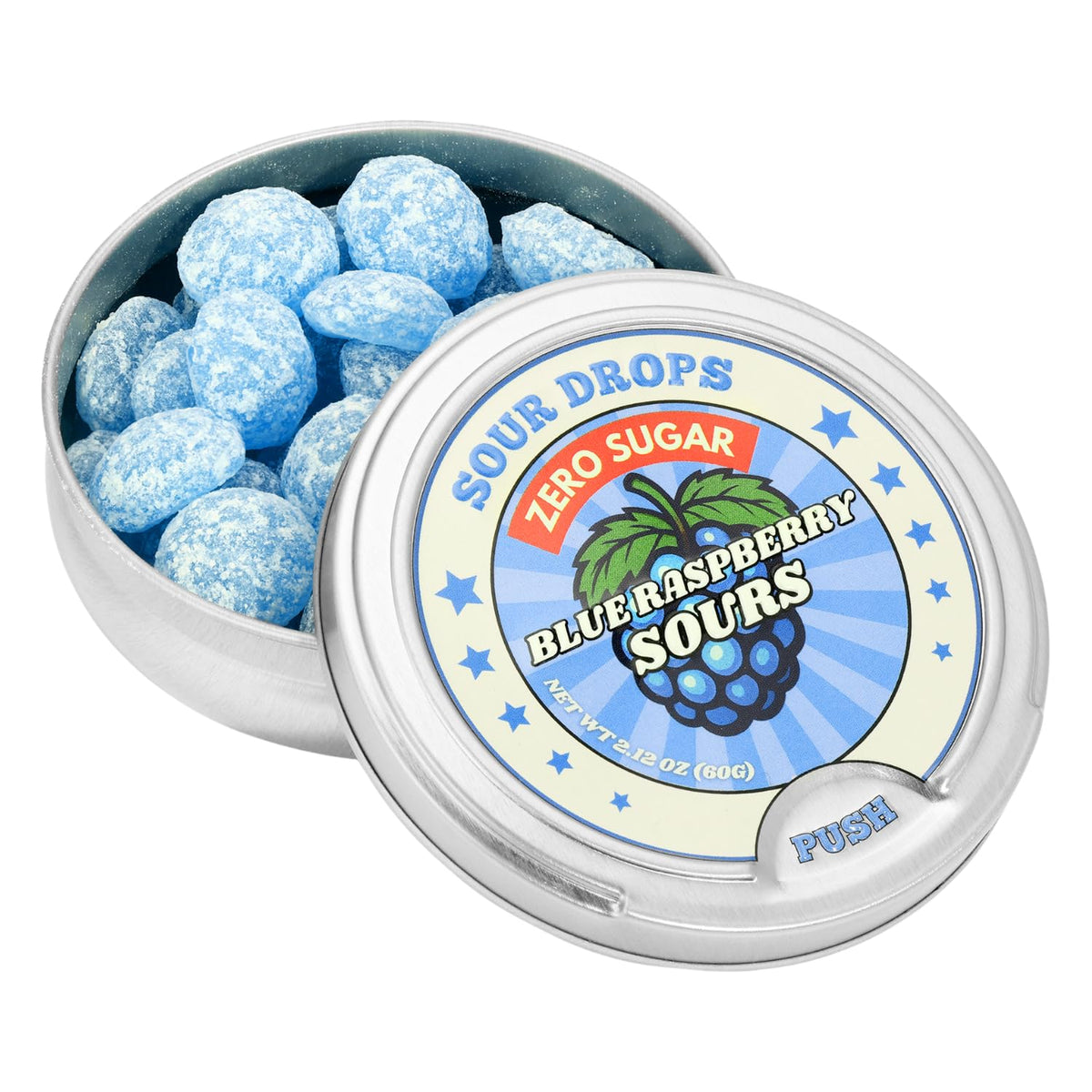 Sour Drops | Zero Sugar Sour Candy 3 Pack – Tangerine, Lychee, Blue Raspberry | No Artificial Dyes or Sweeteners