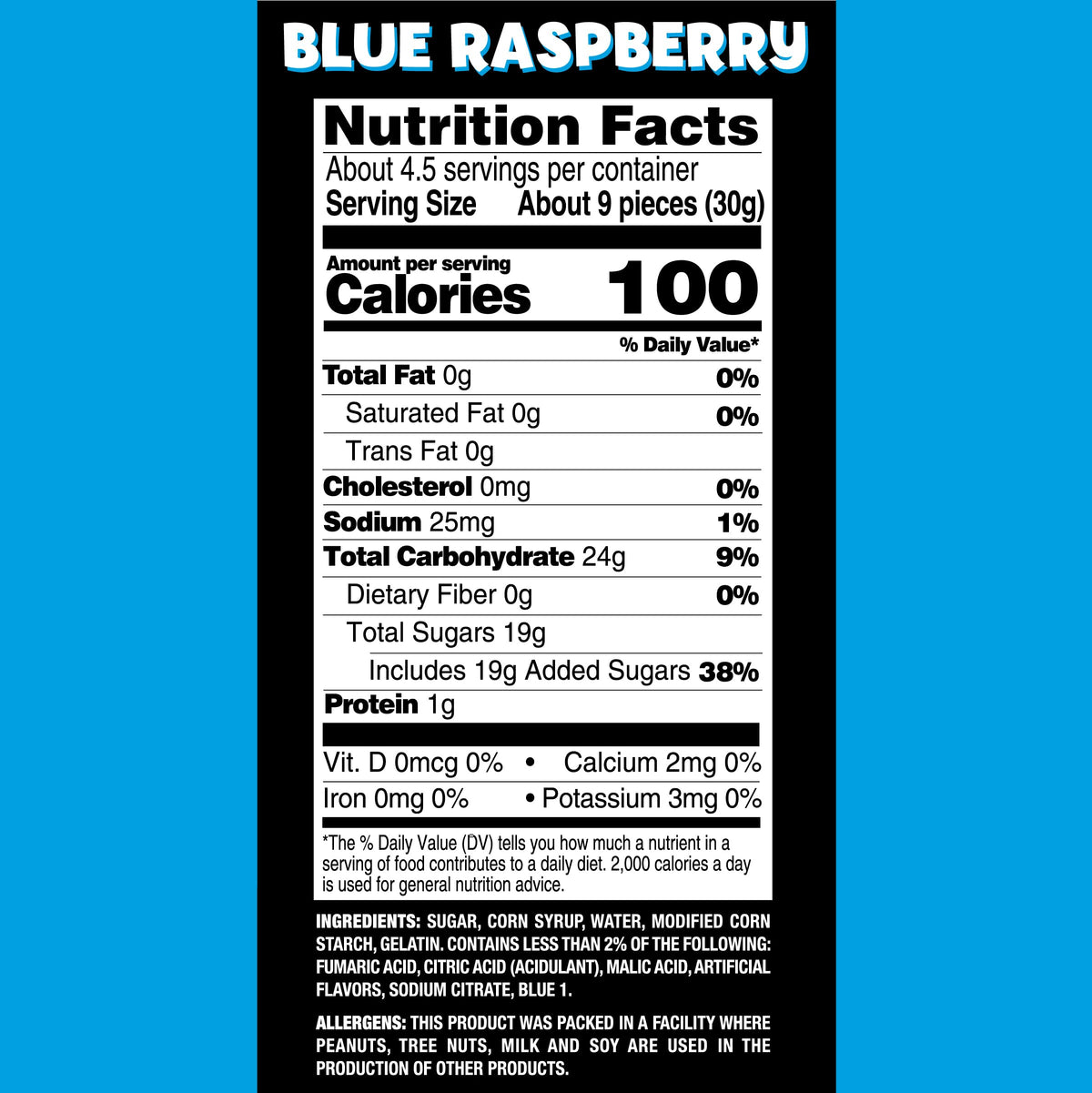 Sour Jacks Sour Gummy Wedges – Blue Raspberry Candy 5oz Bag (12 Pack)