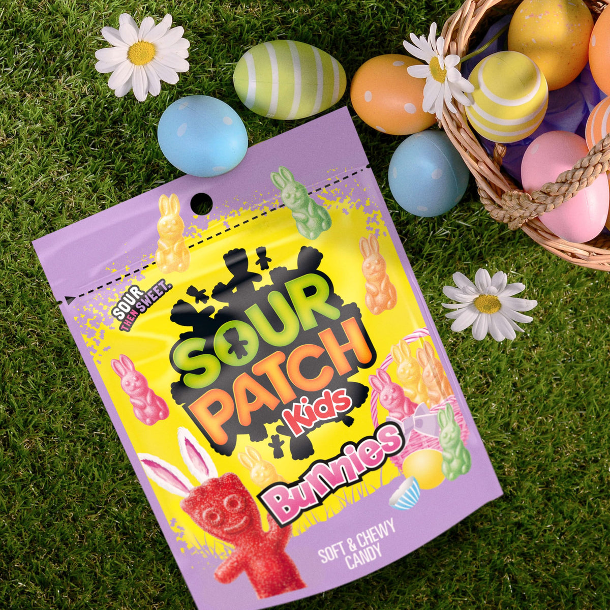 SOUR PATCH KIDS Bunnies Soft & Chewy Easter Candy – Bulk 12 x 10 oz Bags