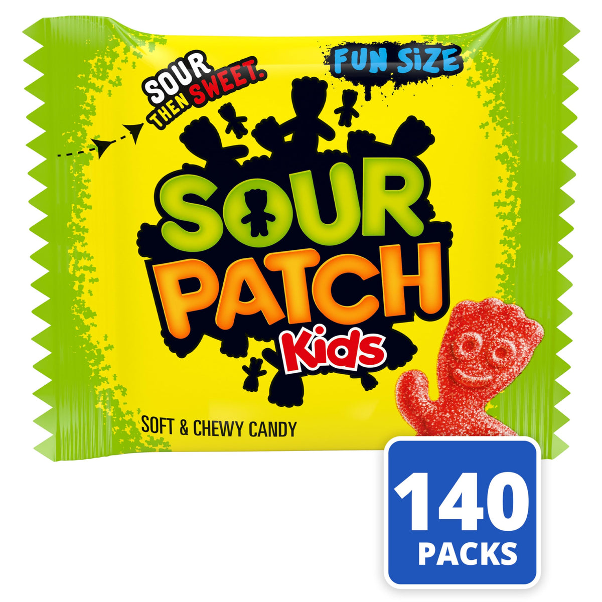 SOUR PATCH KIDS Soft & Chewy Candy – Bulk 140 Snack Packs | Sour. Sweet. Gone.