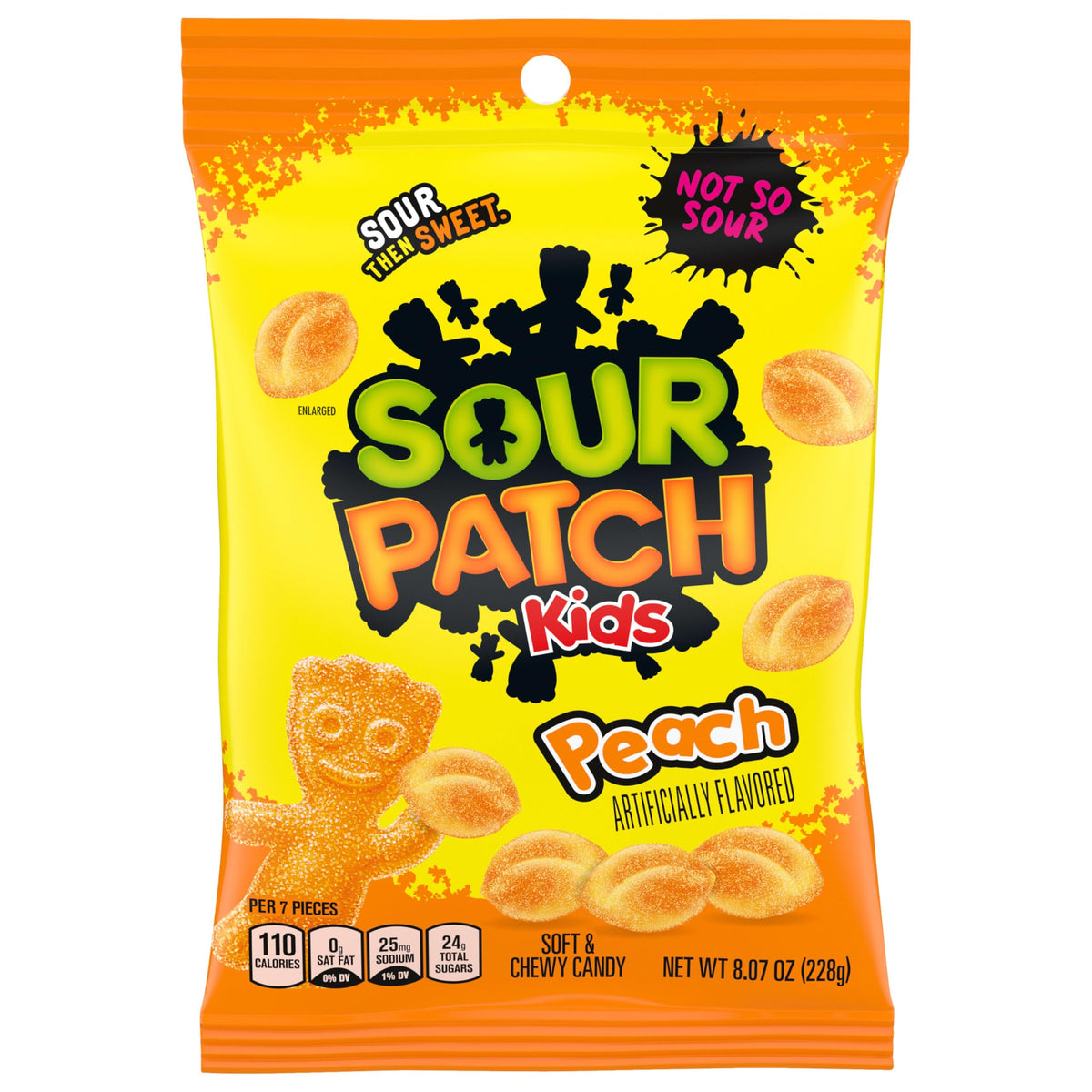 SOUR PATCH KIDS Peach Soft & Chewy Candy – Bulk 8-Pack (8.07 oz Bags)