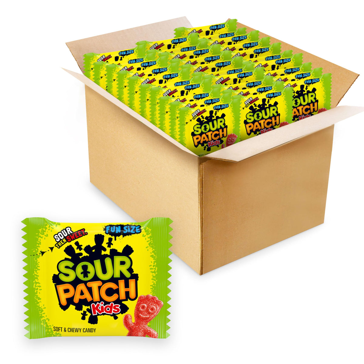 SOUR PATCH KIDS Soft & Chewy Candy – Bulk 140 Snack Packs | Sour. Sweet. Gone.