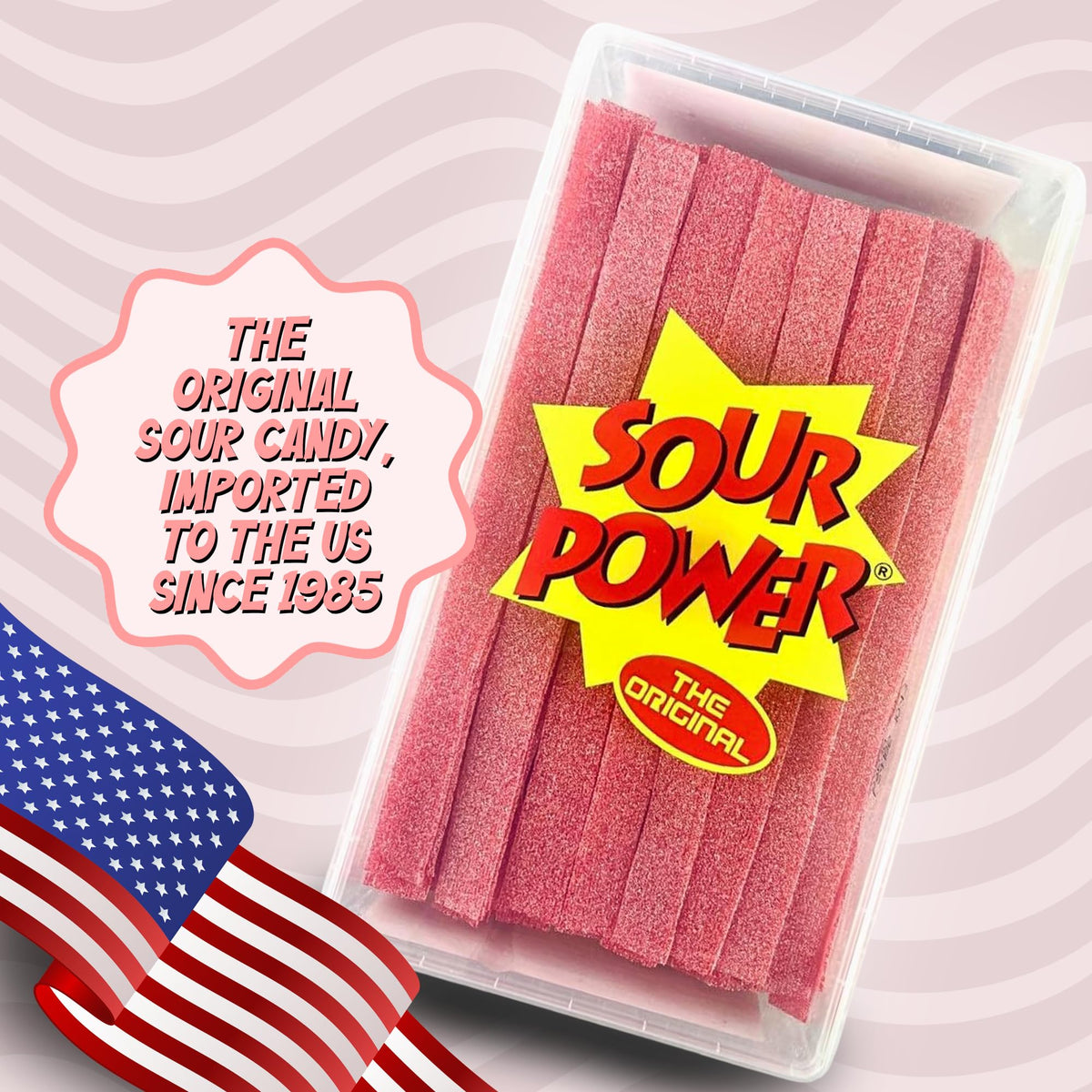 Sour Power Strawberry Candy Belts – 2.5 lb Bulk Tub, Vegan & Non-GMO
