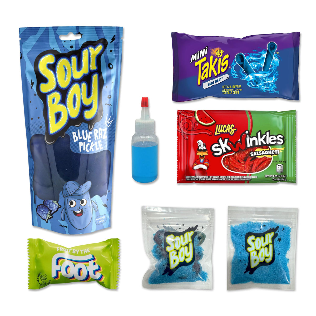 Sourboy Blue Raspberry Pickle Kit | Viral Snack Set with Blue Raspberry Pickle and Treats