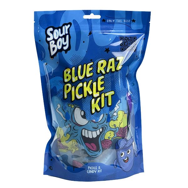 Sourboy Blue Raspberry Pickle Kit | Viral Snack Set with Blue Raspberry Pickle and Treats