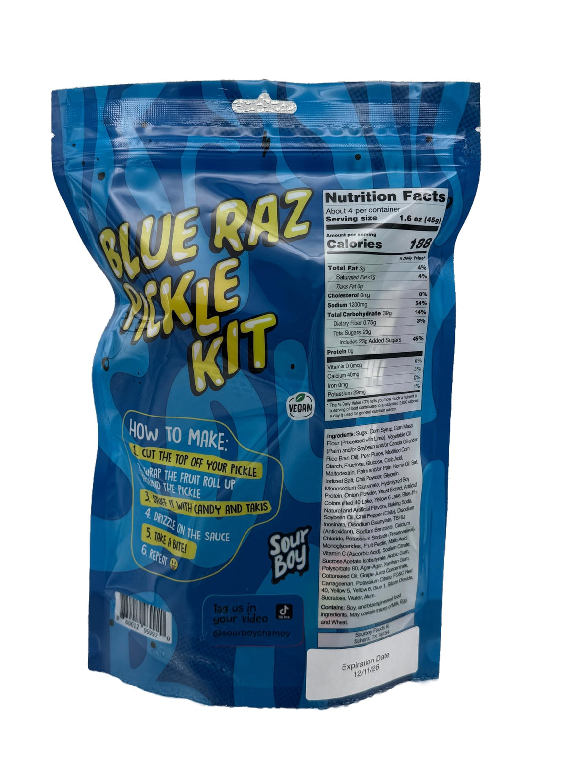 Sourboy Blue Raspberry Pickle Kit | Viral Snack Set with Blue Raspberry Pickle and Treats