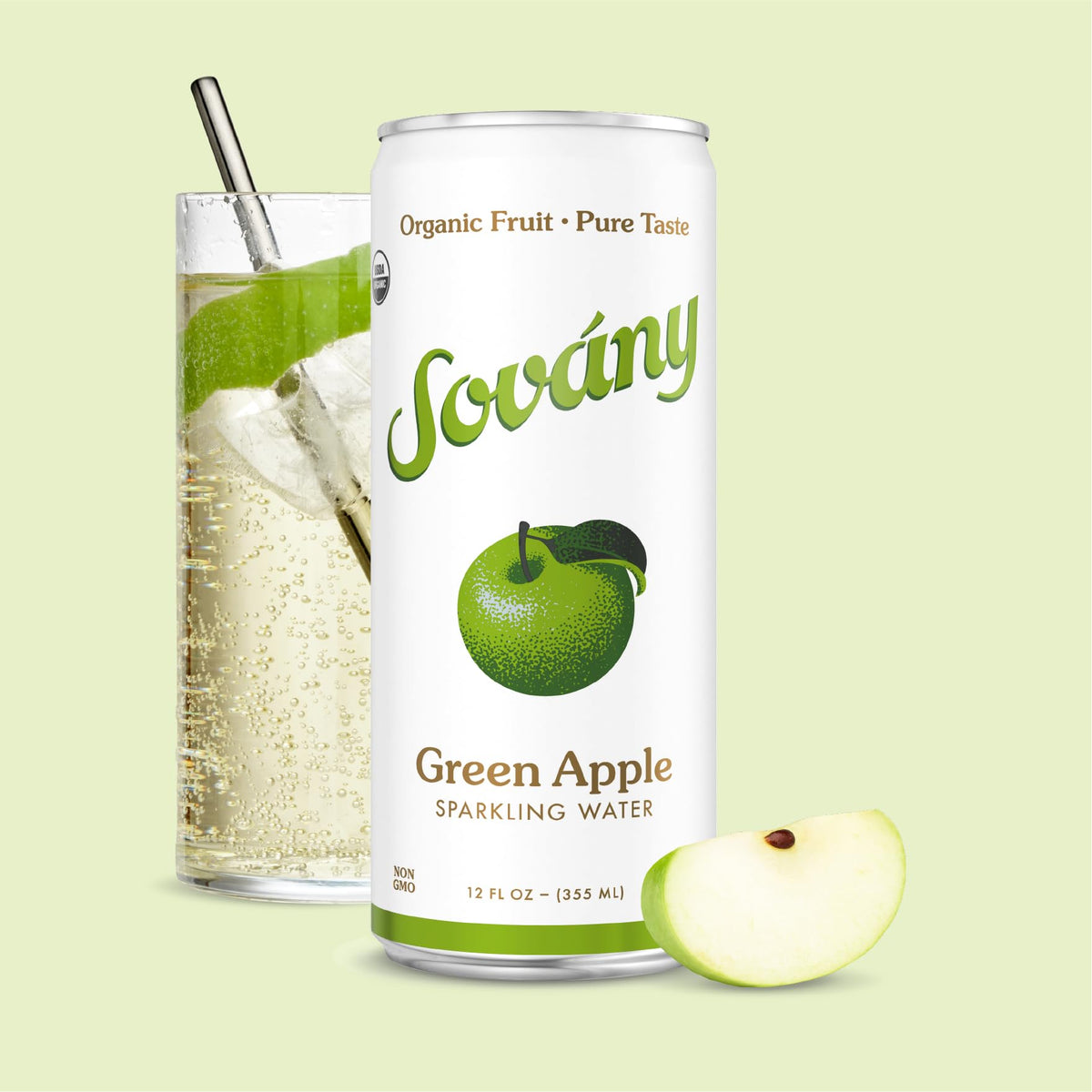 Sovány Flavored Sparkling Water Variety Pack – Organic, Low Calorie, No Added Sugar, 12 oz Cans