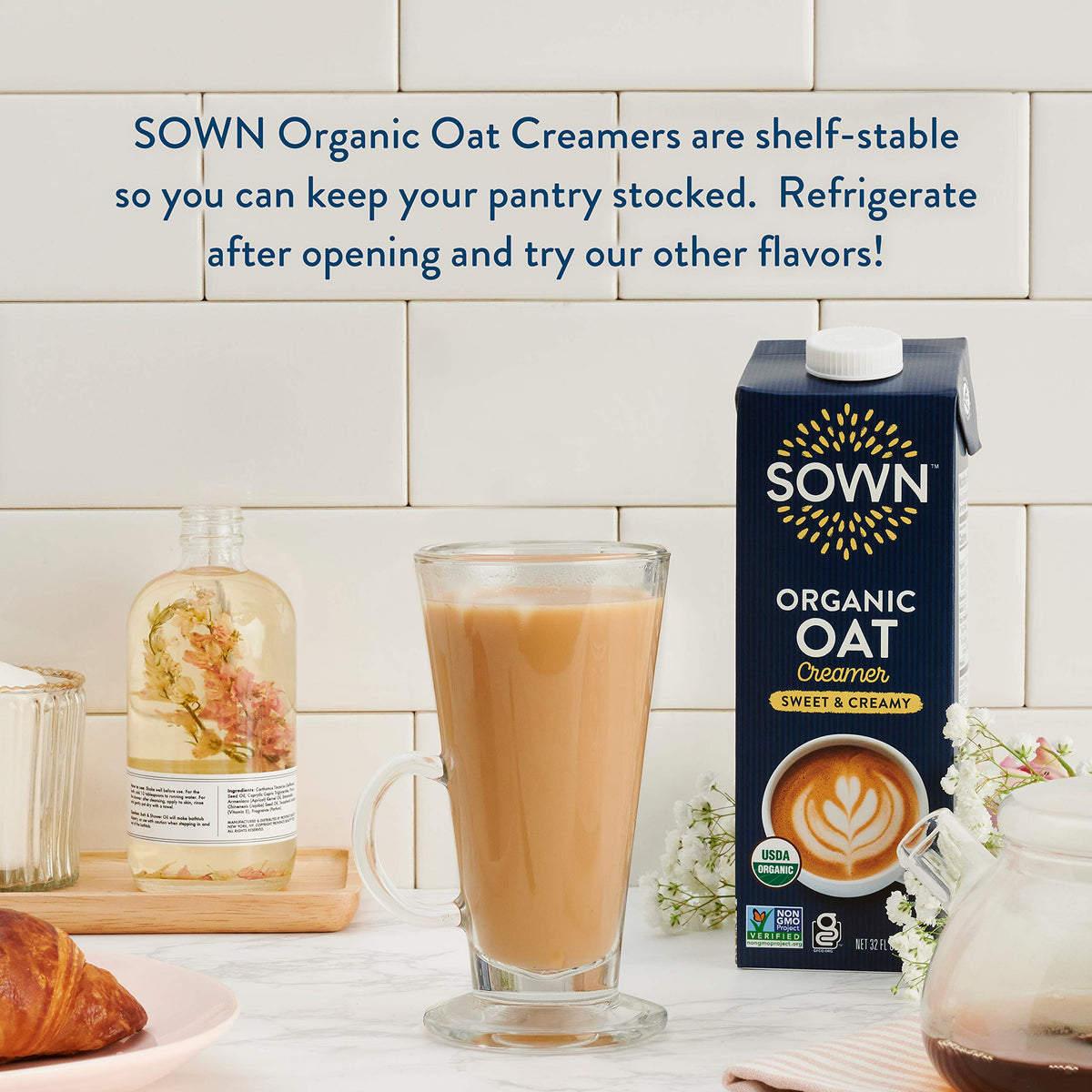 SOWN Organic Oat Creamer Sweet & Creamy – Barista Oat Milk Creamer, Dairy-Free, Gluten-Free, 32oz x6