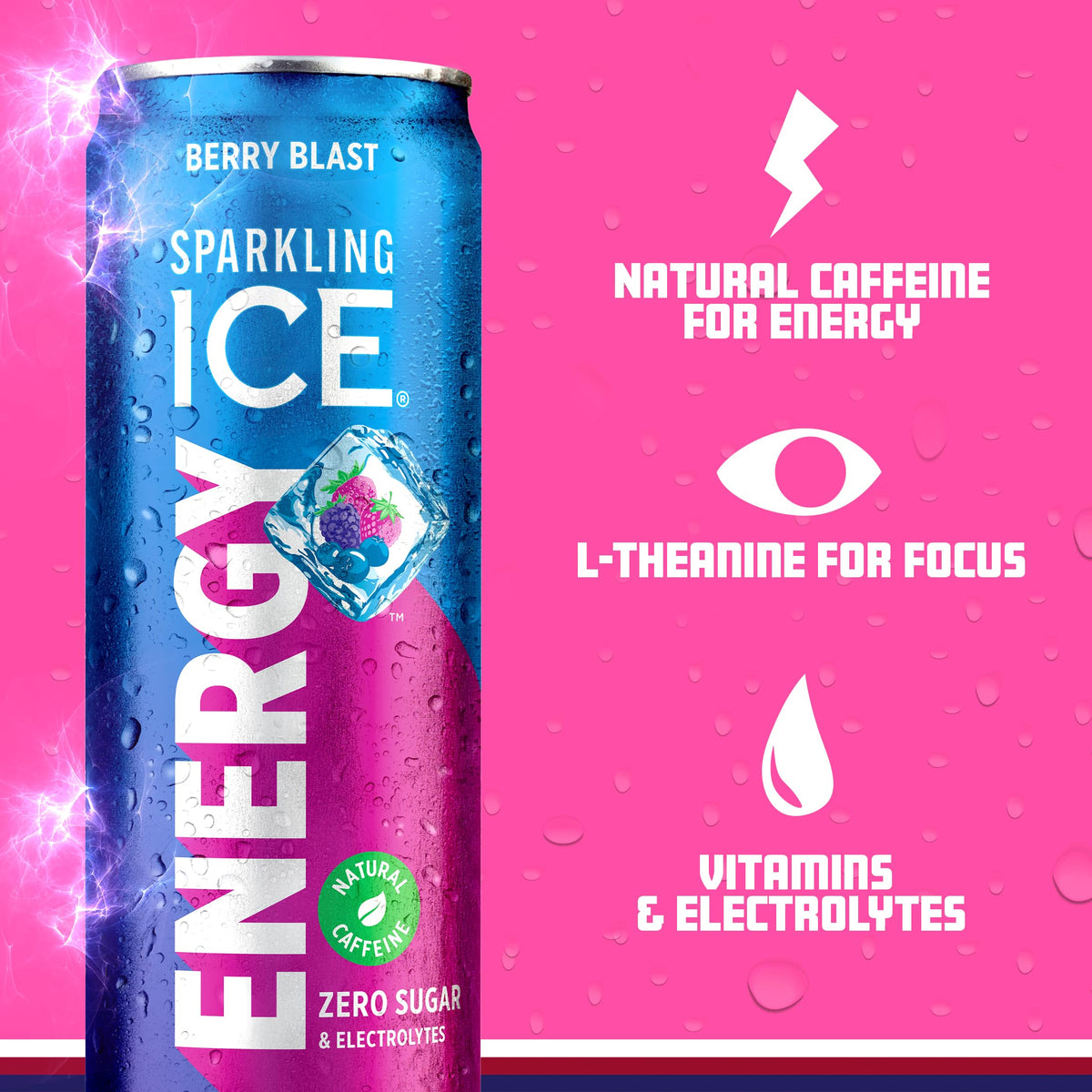 Sparkling Ice Energy Berry Blast 12Pk – Zero Sugar, 160mg Caffeine