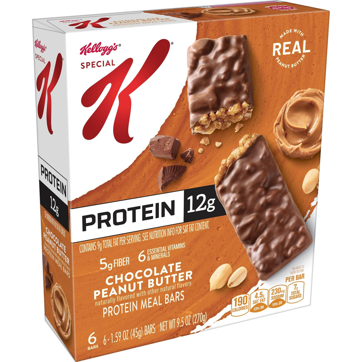 Special K Bar Protein Meal Bars, 12g Protein – Chocolate Peanut Butter (3 Boxes)