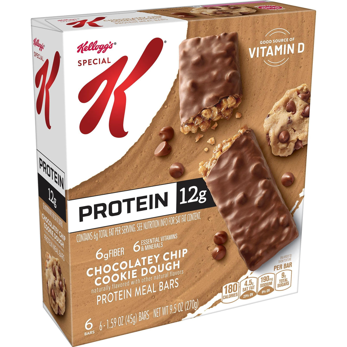 Special K Bar Protein Meal Bars – Chocolatey Chip Cookie Dough (3 Boxes, 18 Count)