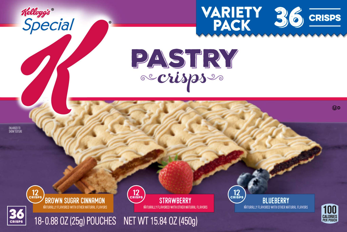 Kellogg's Special K Pastry Crisps Variety Pack – 36 Crisps, 100 Cal Each