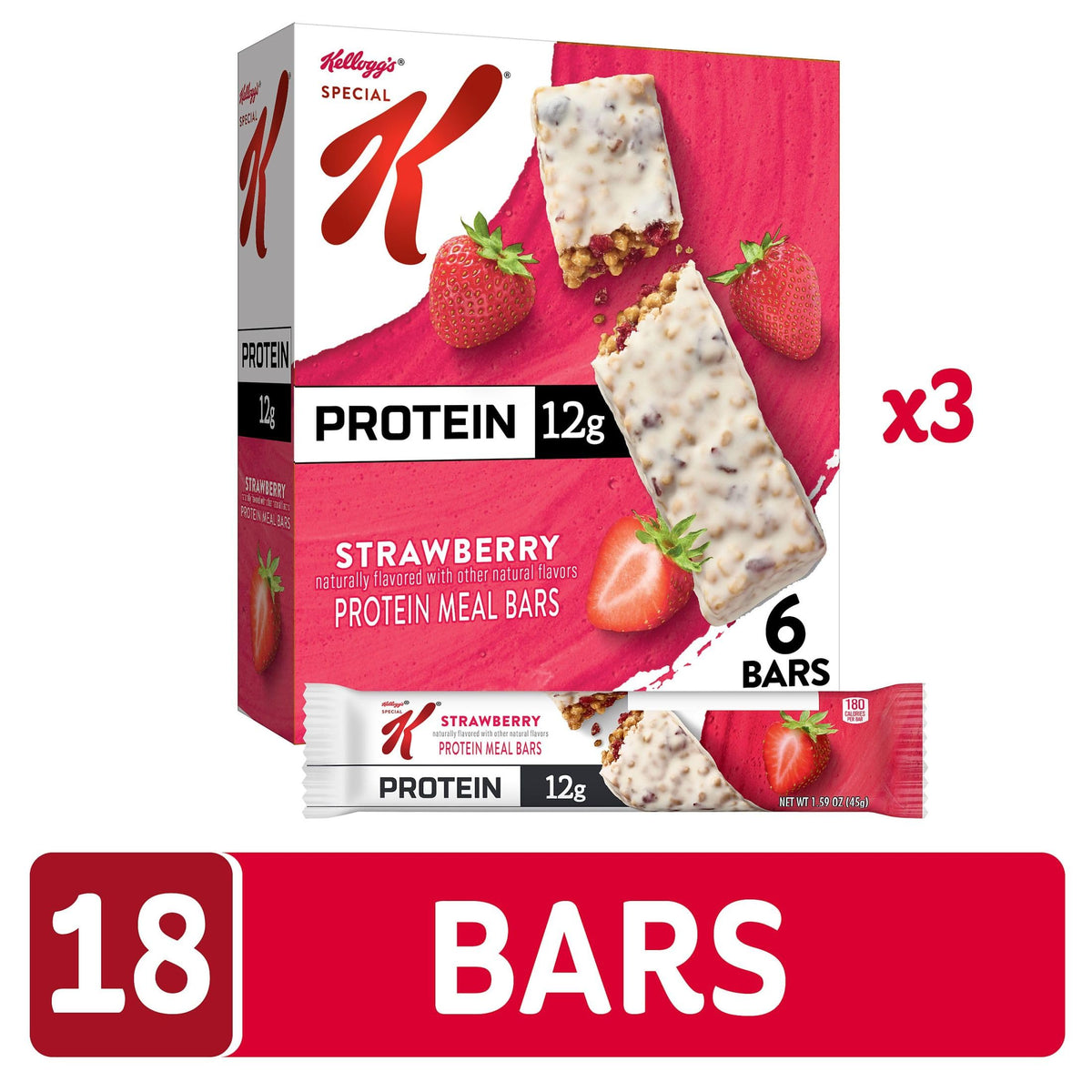 Special K Protein Meal Bars Strawberry — 12g Protein, 3 Boxes