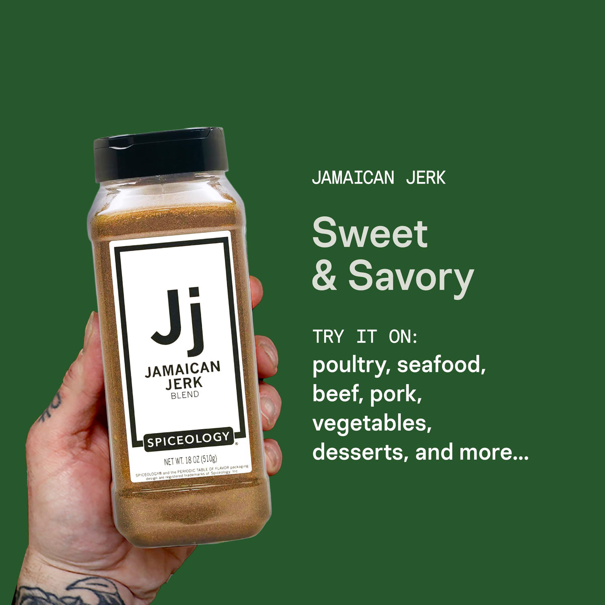 Spiceology Jamaican Jerk Rub – Smoky Caribbean BBQ Seasoning (18 oz)