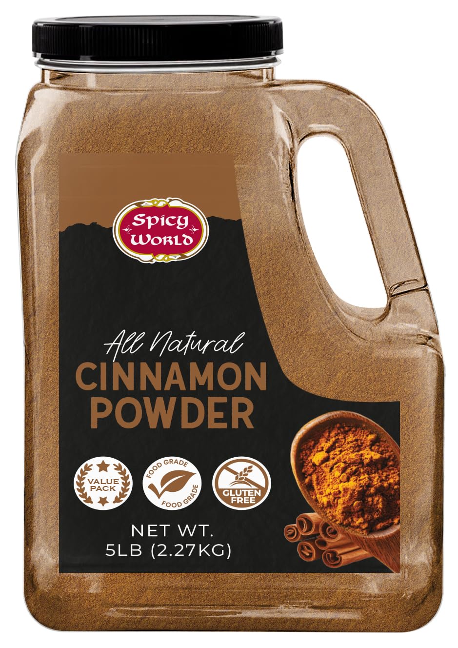 Spicy World Cinnamon Powder 5 lb Jar – Ground Cassia for Baking & Beverages