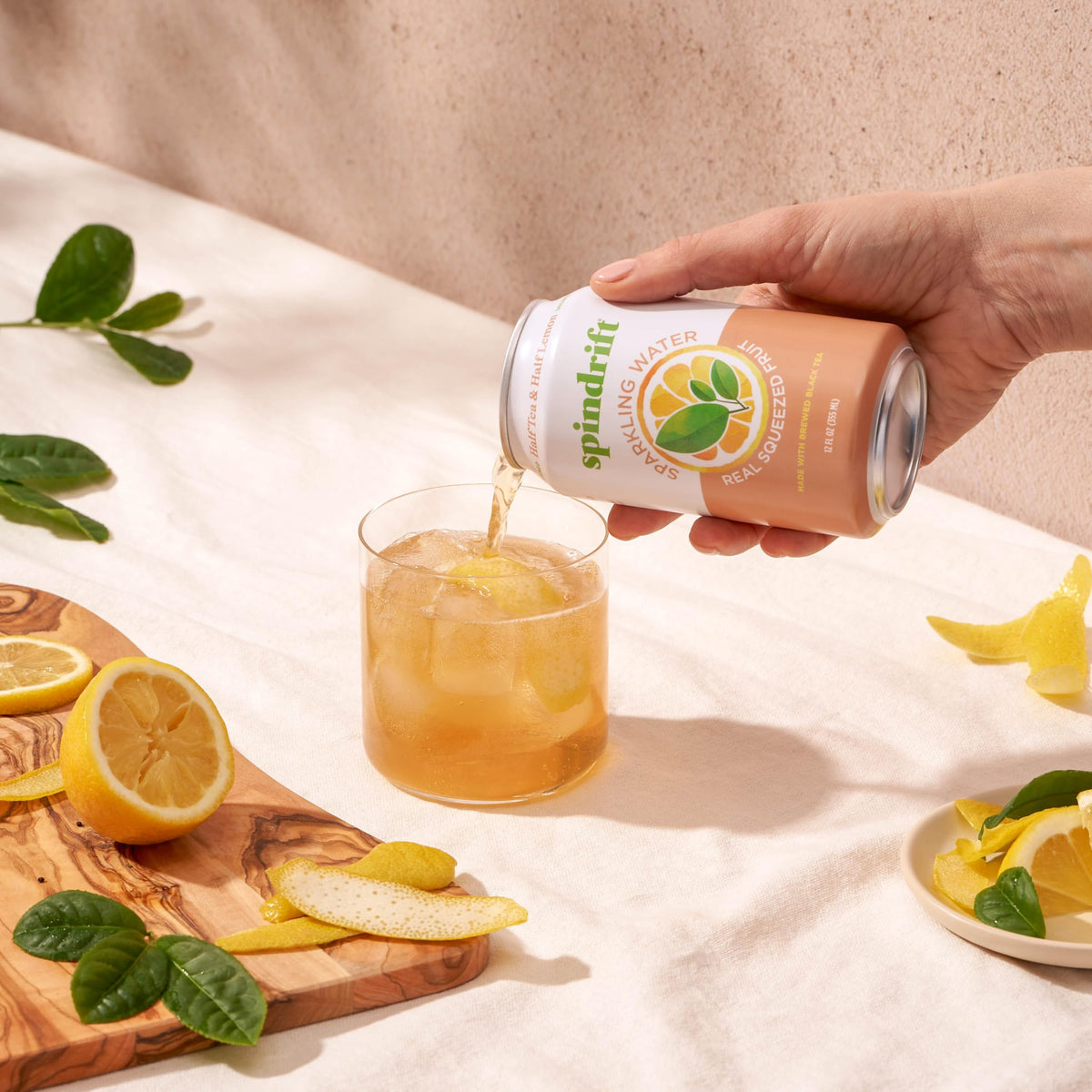 Spindrift Half Tea & Half Lemon Sparkling Water – Real Lemon, Real Tea, 5 Calories