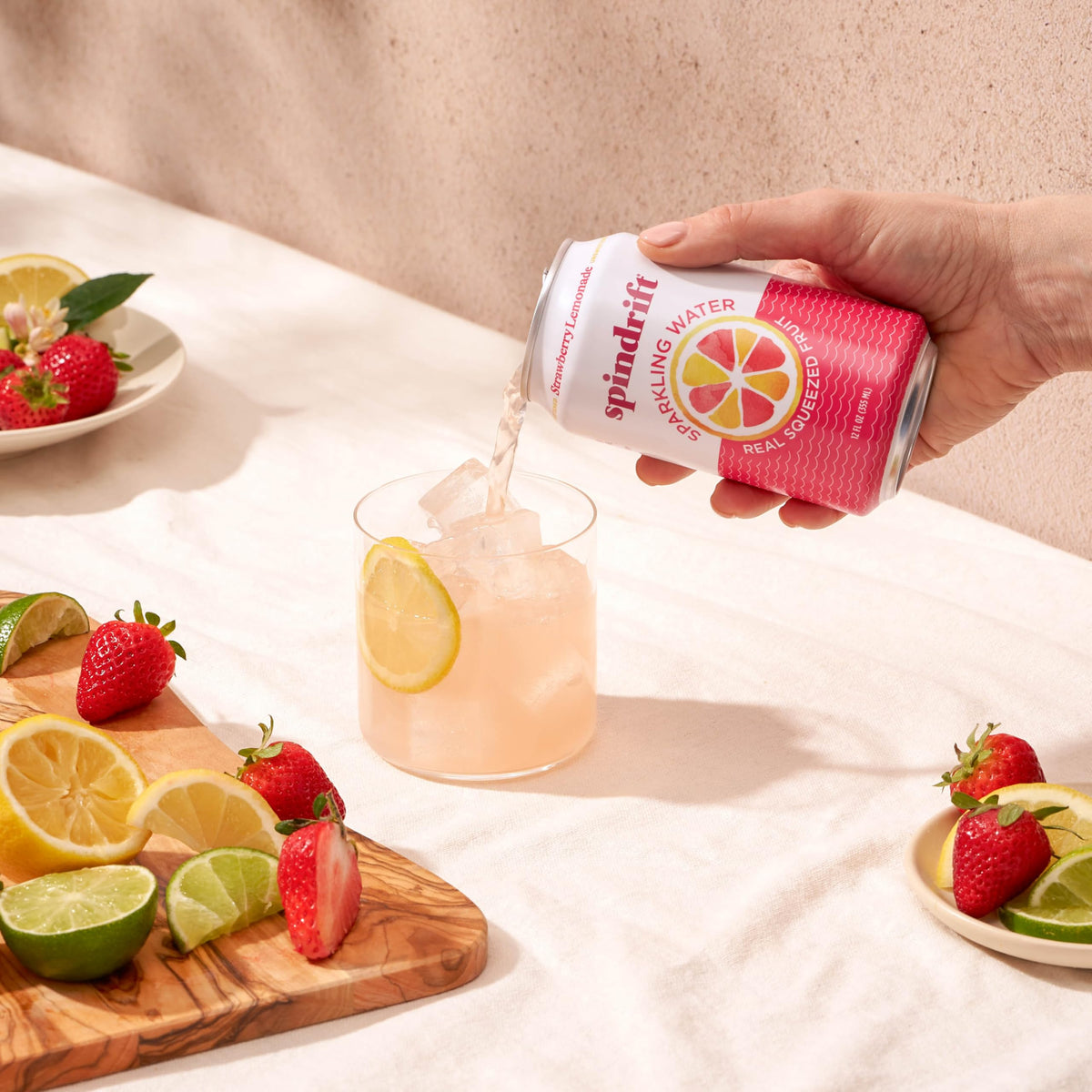Spindrift Strawberry Lemonade Can – 24 Pack, 12 oz | Real Fruit Sparkling Water