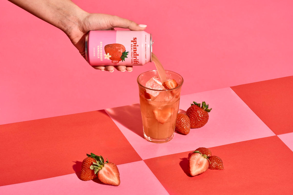Spindrift Strawberry Shortcake Soda with Real Squeezed Fruit – 12 Pack