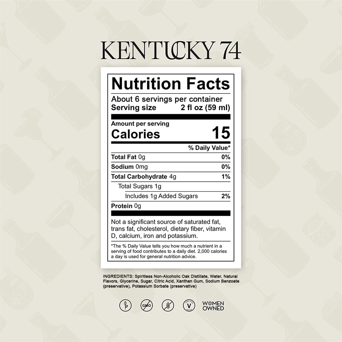 Spiritless Kentucky 74 Non-Alcoholic Bourbon Whiskey Spirit — 375ml Bottle, Made in Kentucky