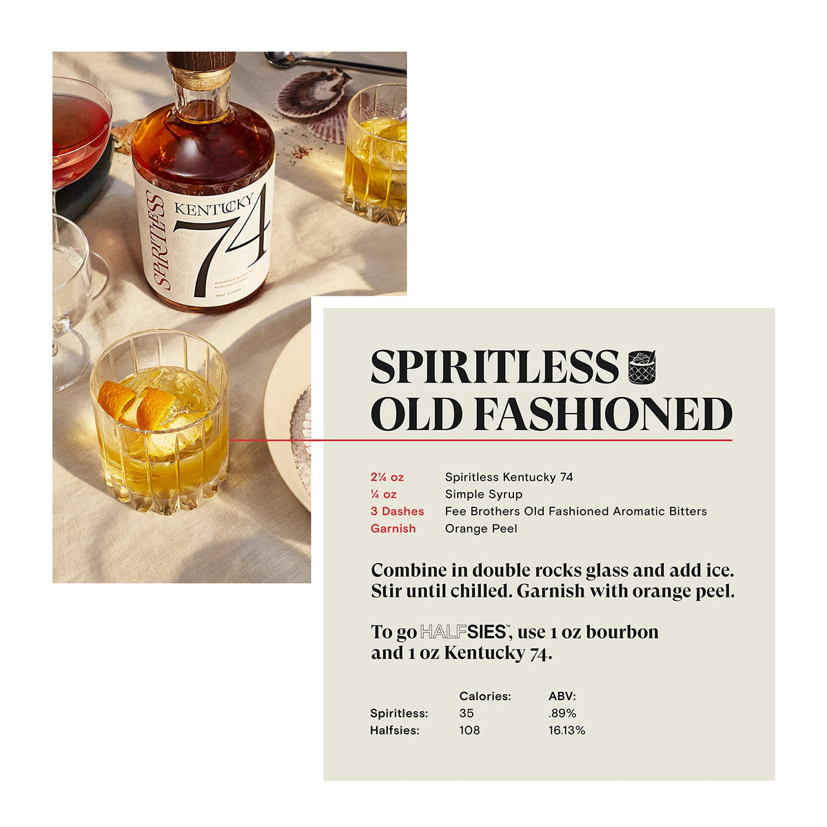 Spiritless Kentucky 74 Non-Alcoholic Bourbon Whiskey Spirit — 375ml Bottle, Made in Kentucky