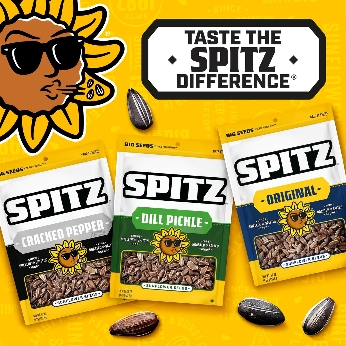 Spitz Sunflower Seeds, Salted — 9 Pack, 6 oz Each | Roasted & Crunchy