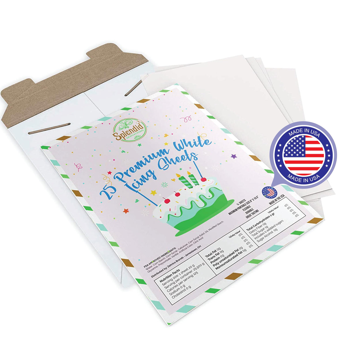 Splendid Sensations 25-Count Edible Paper & Frosting Sheets for Cakes & Cookies