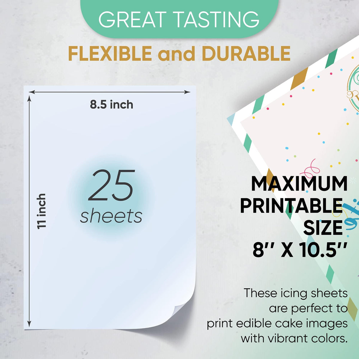 Splendid Sensations 25-Count Edible Paper & Frosting Sheets for Cakes & Cookies