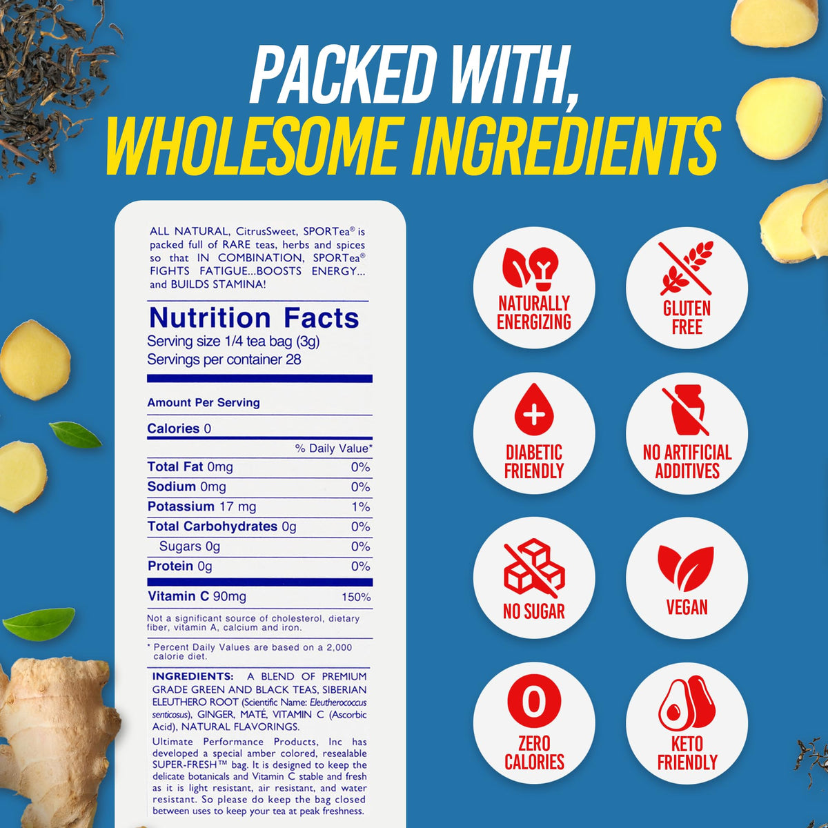 SPORTea Iced – Decaf Energy Drink with Green & Black Tea, Yerba Mate & Siberian Ginseng | 2 Pack