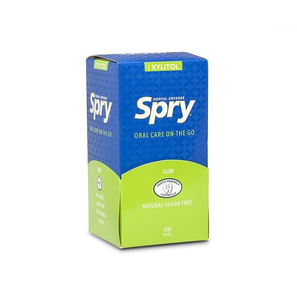 Spry Fresh Natural Xylitol Gum – Dental Defense, Aspartame-Free, Sugar-Free, 400 Pieces (2-Pack)
