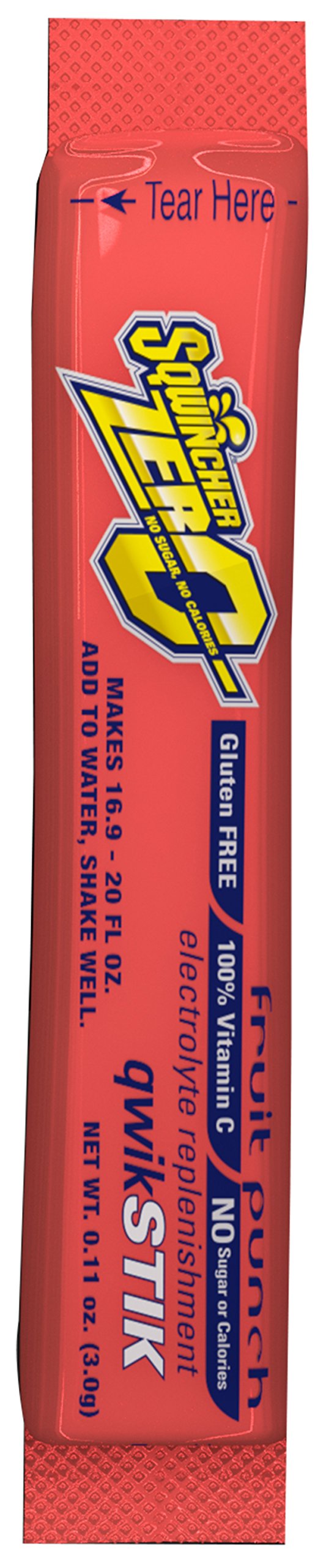 Sqwincher Zero Qwik Stik Powder 20 oz Fruit Punch – Sugar-Free Electrolyte (Pack of 50)