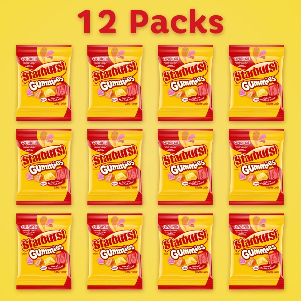 STARBURST Gummies Original Candy – 12 Pack, 5 oz Bags