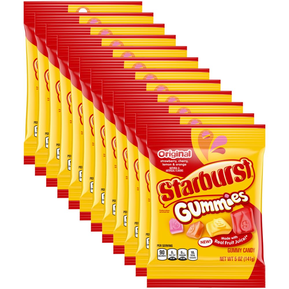STARBURST Gummies Original Candy – 12 Pack, 5 oz Bags