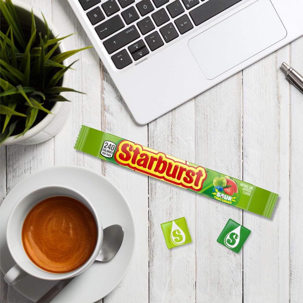 STARBURST Sour Chewy Candy – 24-Count Share Size Pack, Tart Fruit Flavors