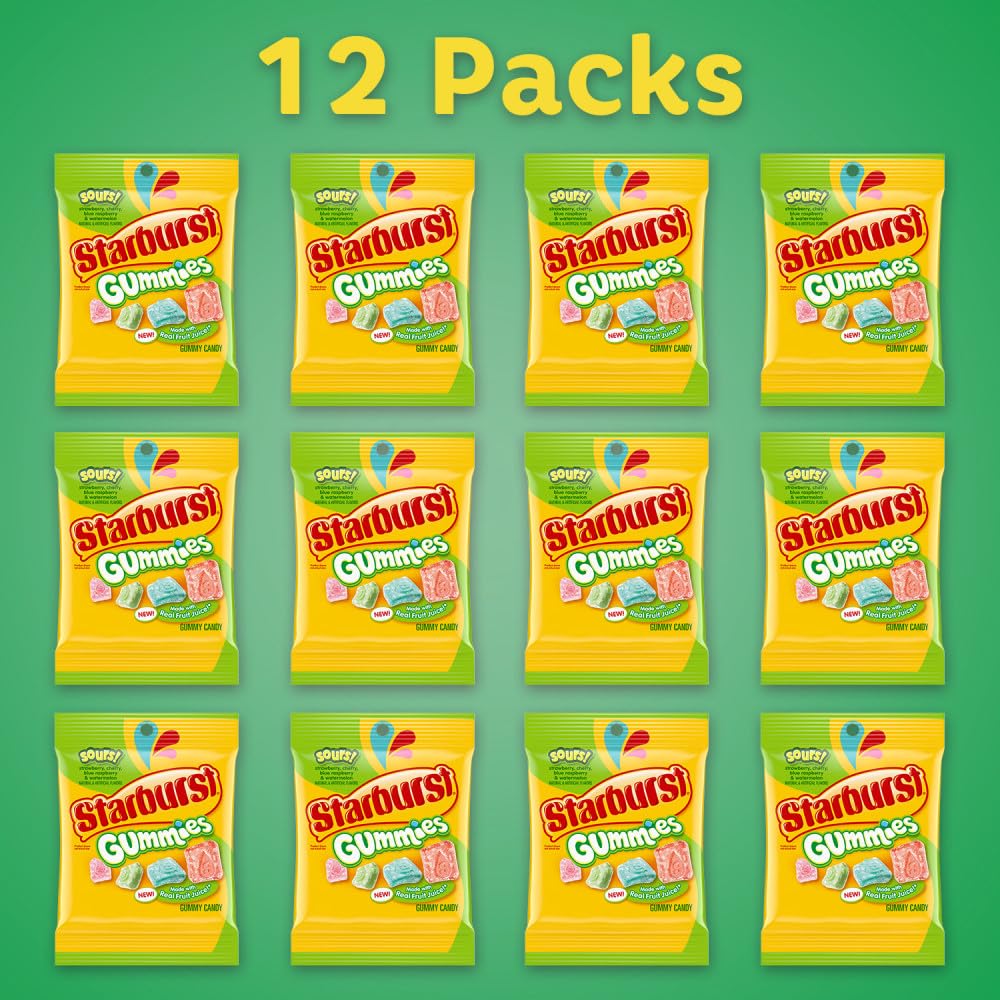 STARBURST Gummies Sours – 12 x 5 oz Bags | Bulk Sour Gummy Candy