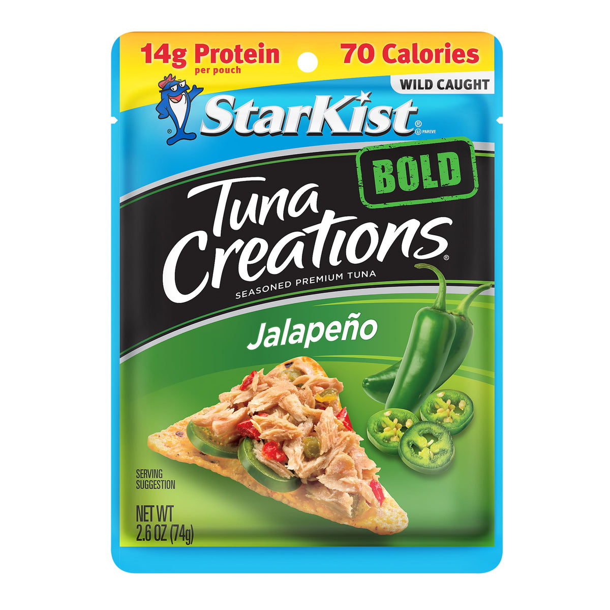 StarKist Tuna Creations BOLD Jalapeño Pouch (2.6 oz, 24 Pack) – Wild Caught Tuna, 14g Protein, Gluten Free & Soy Free, Ready to Eat