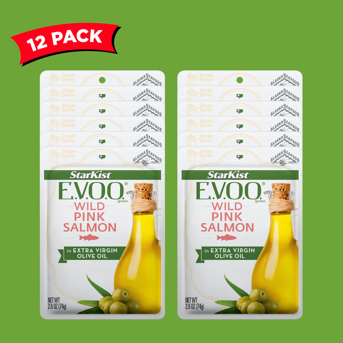 StarKist E.V.O.O. Wild-Caught Pink Salmon 2.6 oz Pack of 12