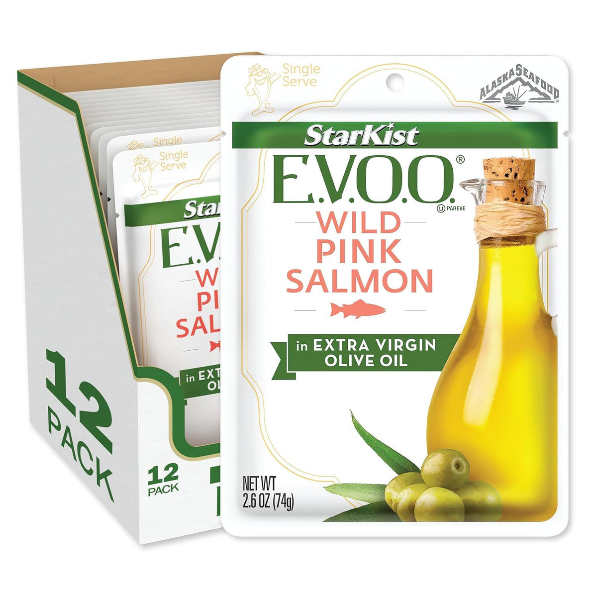 StarKist E.V.O.O. Wild-Caught Pink Salmon 2.6 oz Pack of 12