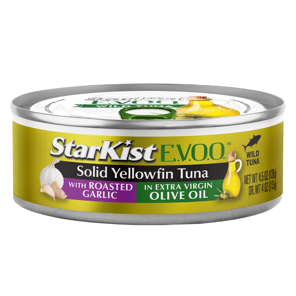 StarKist E.V.O.O. Yellowfin Tuna with Roasted Garlic & EVOO – 4.5 oz Can (12-Pack)