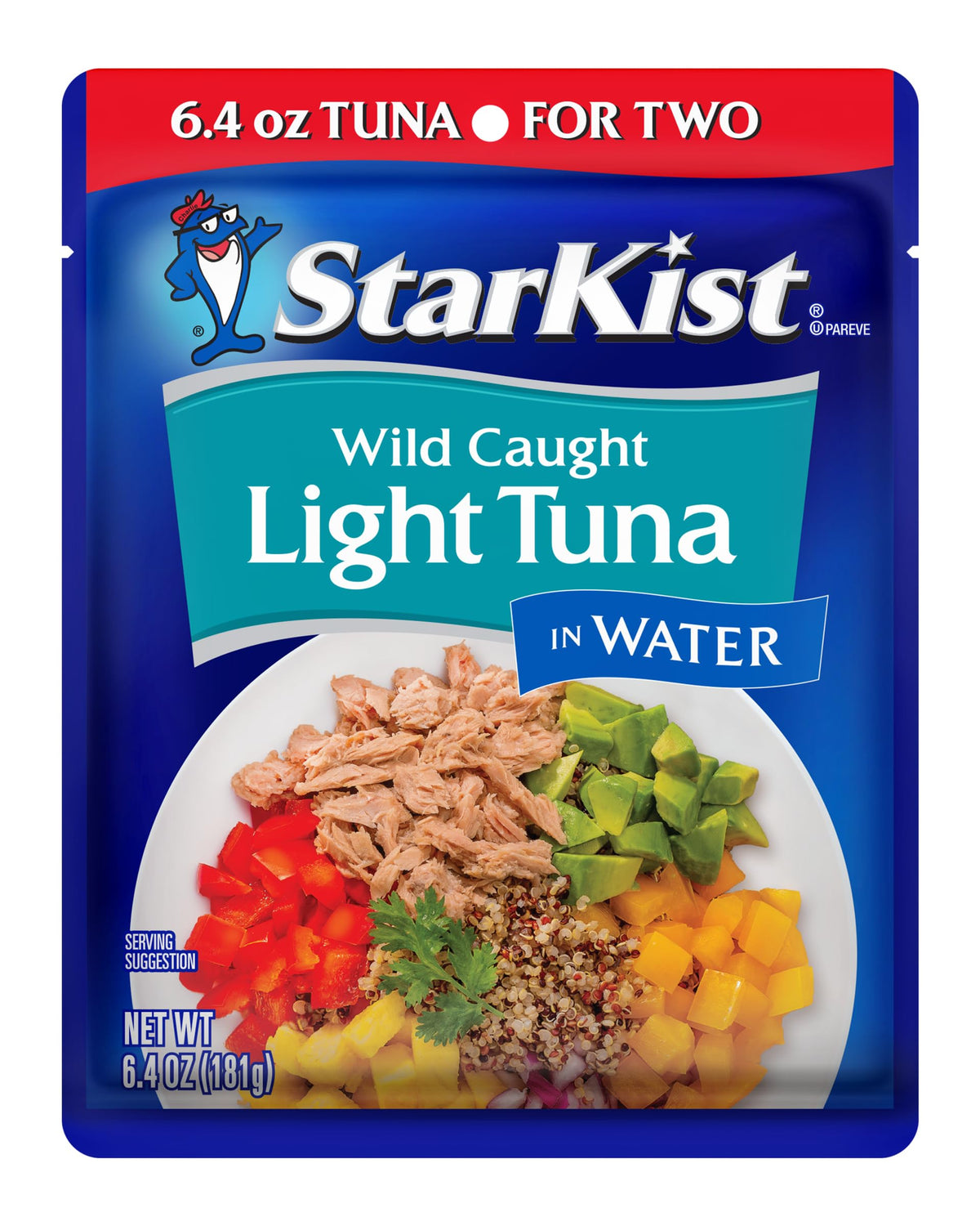 StarKist Light Tuna in Water Pouch (6.4 oz, 12 Pack) – Ready to Eat, High Protein, Gluten & Soy Free