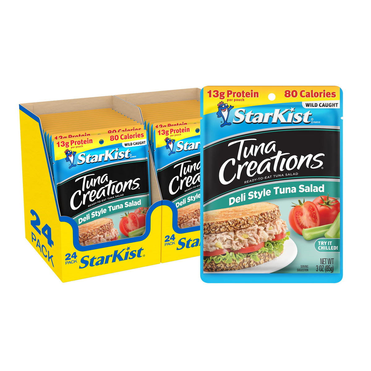 StarKist Tuna Creations Deli Style Tuna Salad Pouch – 3 oz, 24-Pack, Wild Caught, High Protein