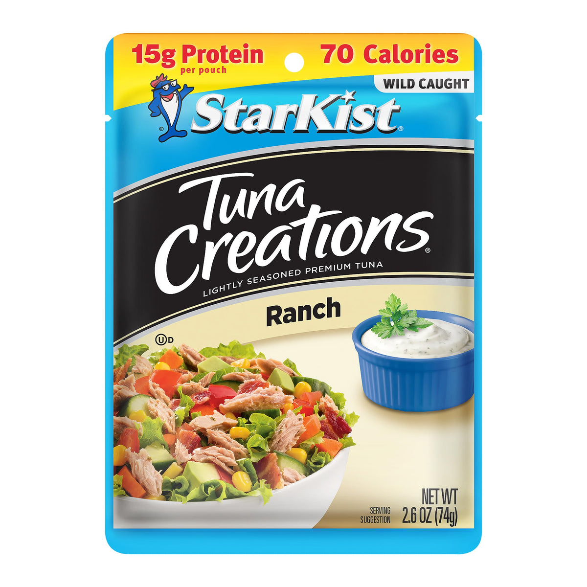 StarKist Tuna Creations Ranch Pouch – 24 Pack, Wild Caught, 15g Protein