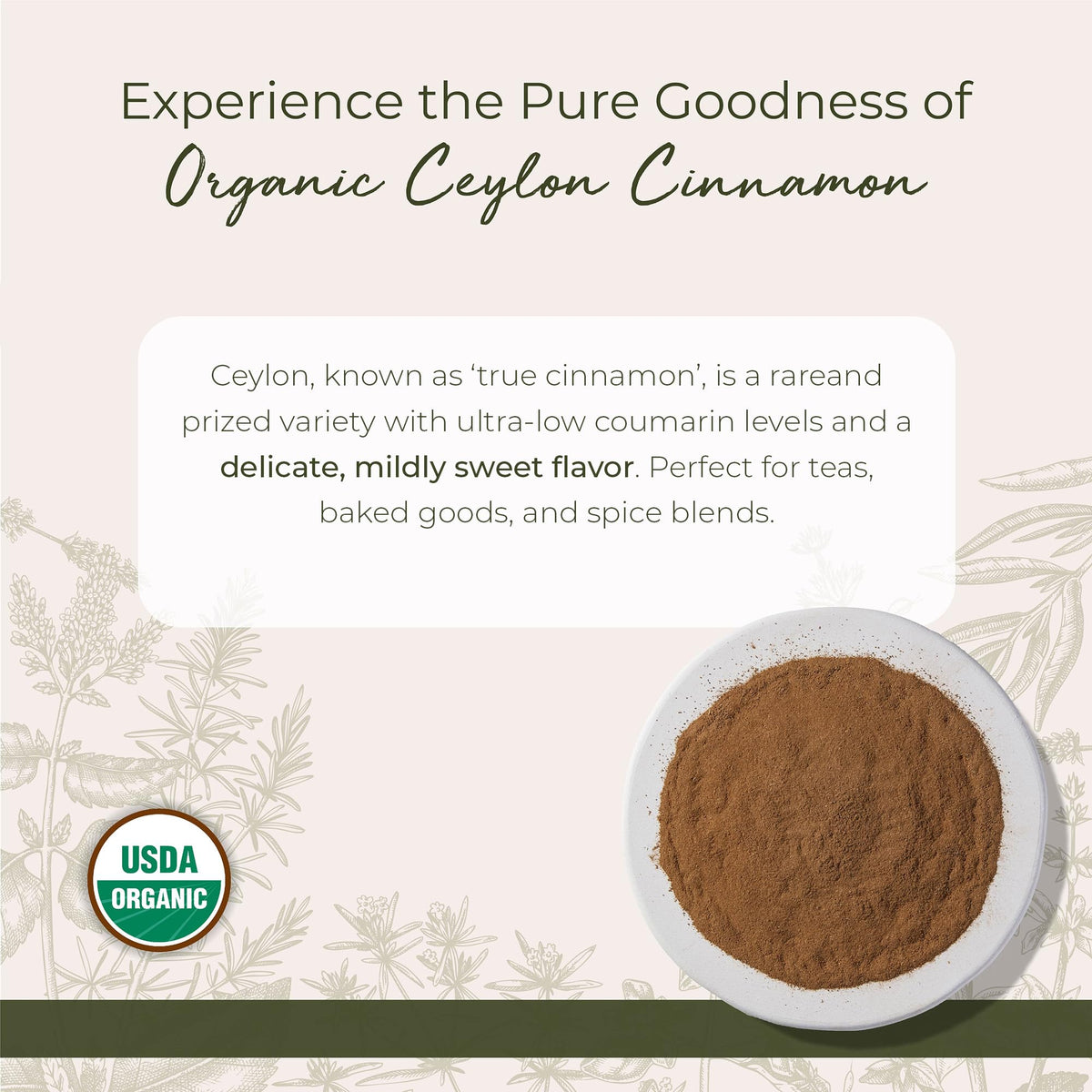 Starwest Botanicals Organic Ceylon Cinnamon Powder – Kosher, Non-GMO, 1 lb