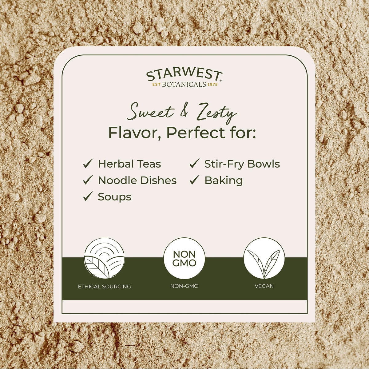Starwest Botanicals Organic Ginger Root Powder – Ground Ginger for Tea & Cooking | Kosher & Non-GMO